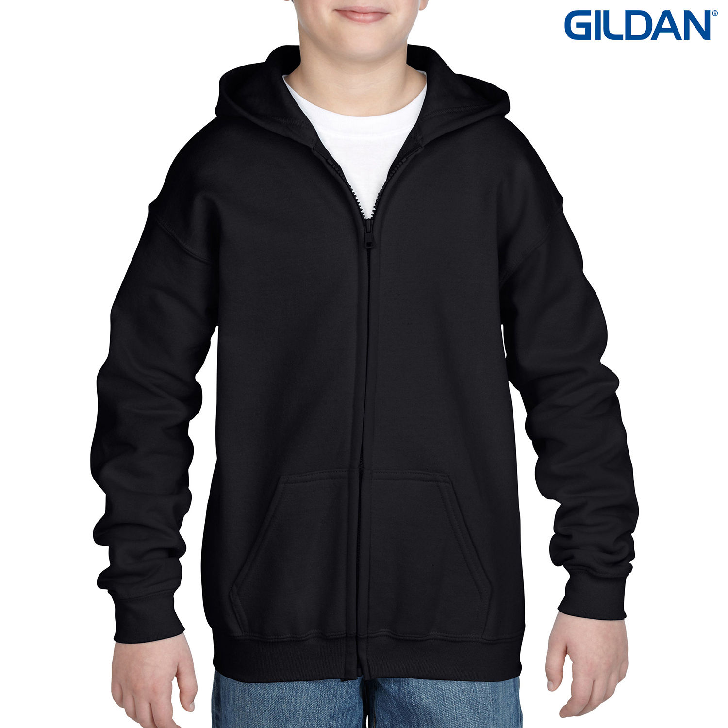 18600B Gildan Heavy Blend Youth Full Zip Hooded Sweatshirt - Image 17