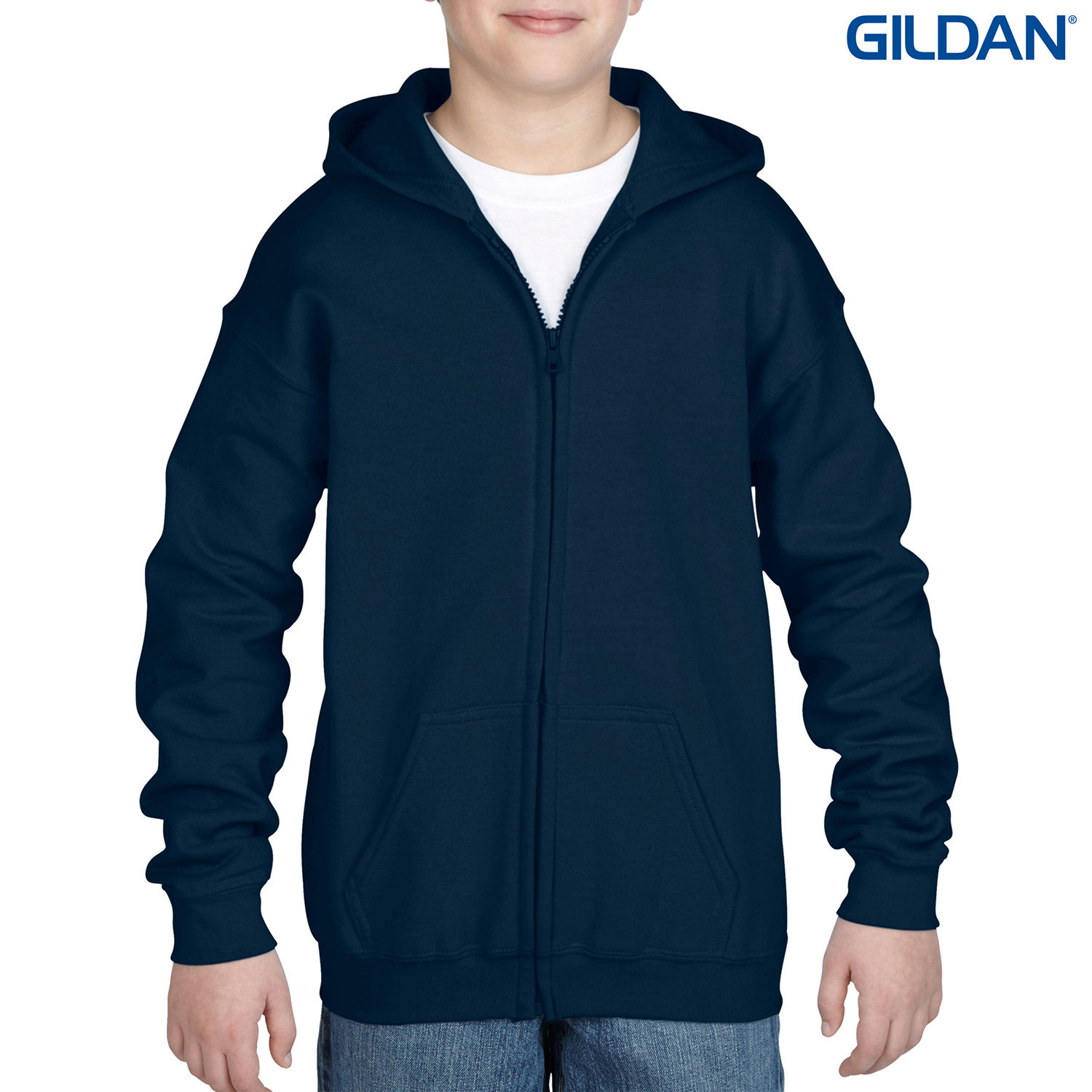 18600B Gildan Heavy Blend Youth Full Zip Hooded Sweatshirt - Image 8
