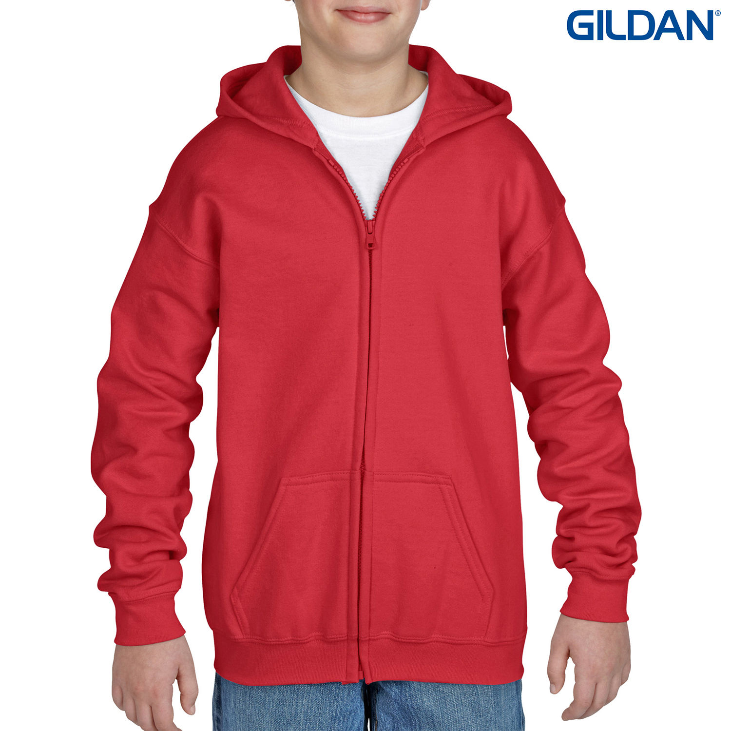 18600B Gildan Heavy Blend Youth Full Zip Hooded Sweatshirt - Image 10
