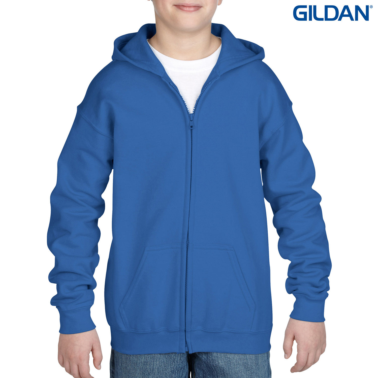 18600B Gildan Heavy Blend Youth Full Zip Hooded Sweatshirt - Image 12