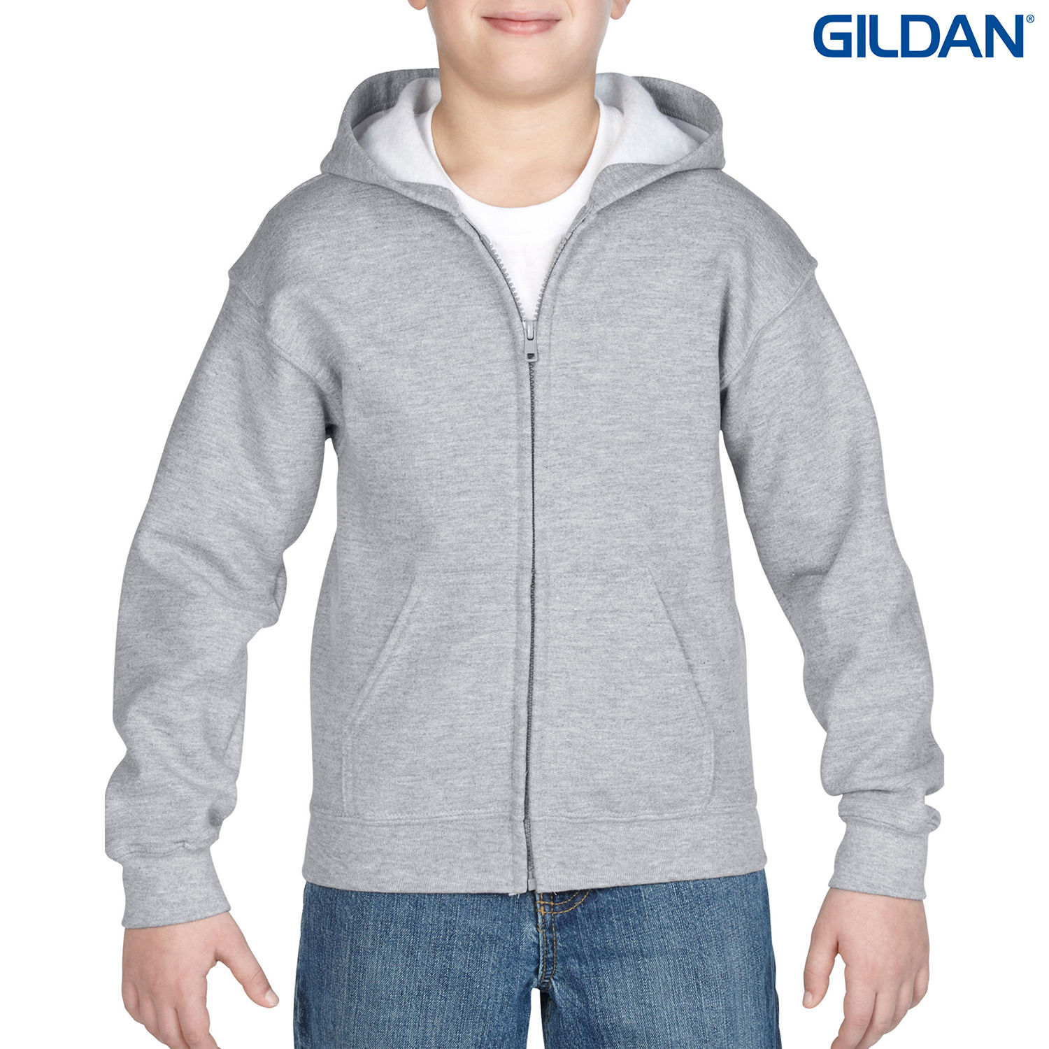 18600B Gildan Heavy Blend Youth Full Zip Hooded Sweatshirt - Image 14