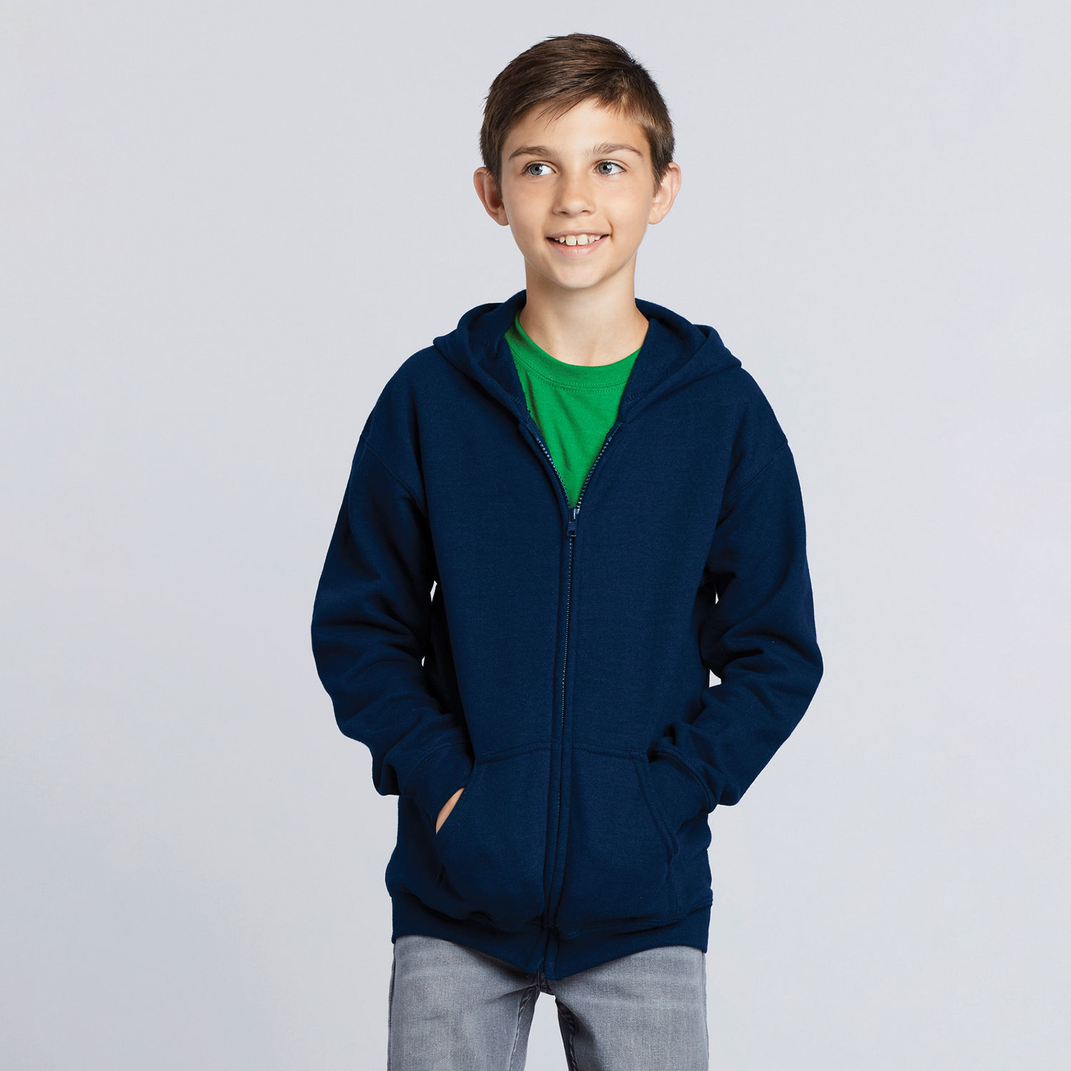 18600B Gildan Heavy Blend Youth Full Zip Hooded Sweatshirt - Image 2