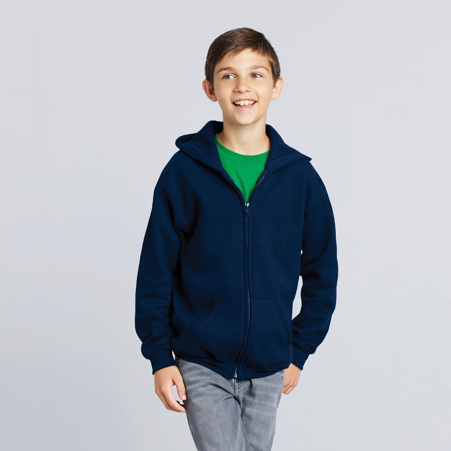 18600B Gildan Heavy Blend Youth Full Zip Hooded Sweatshirt - Image 3