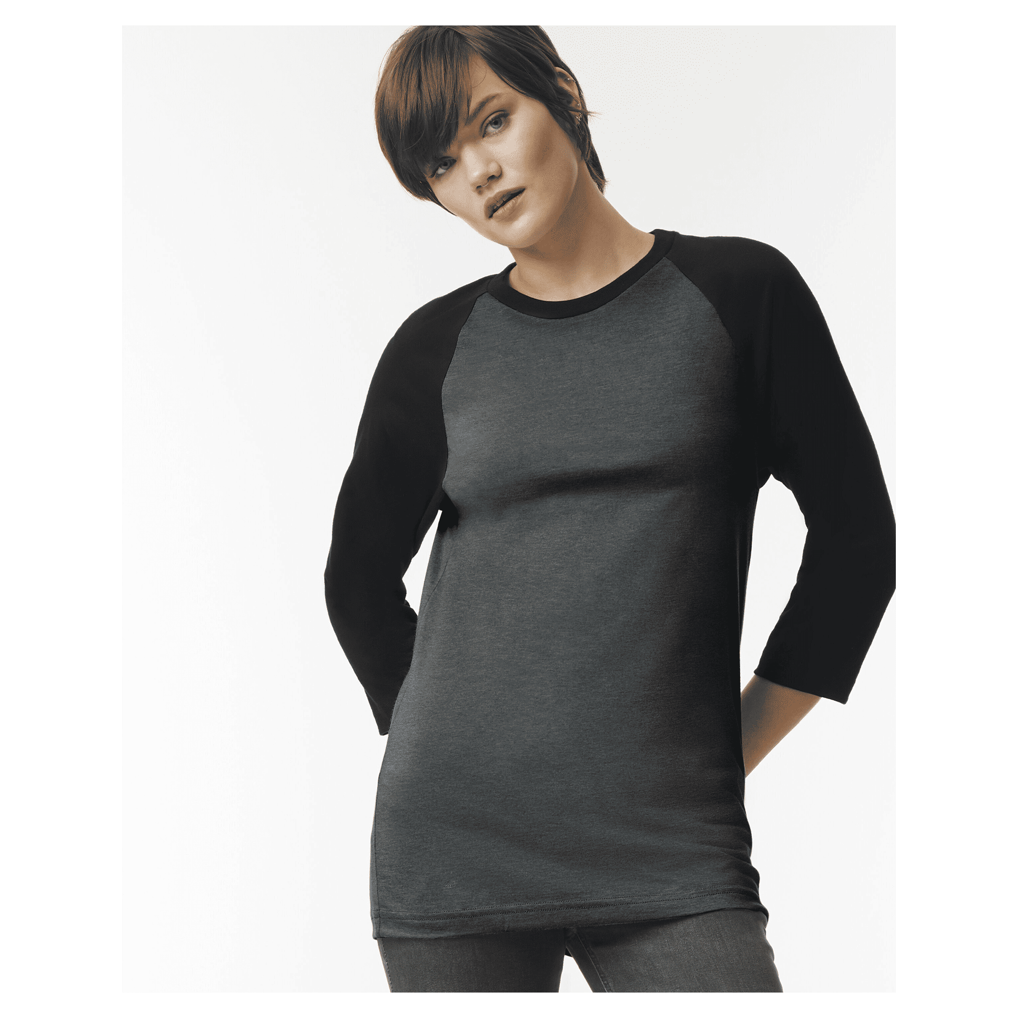 2003CVC American Apparel CVC Unisex Raglan T-shirt - Image 13