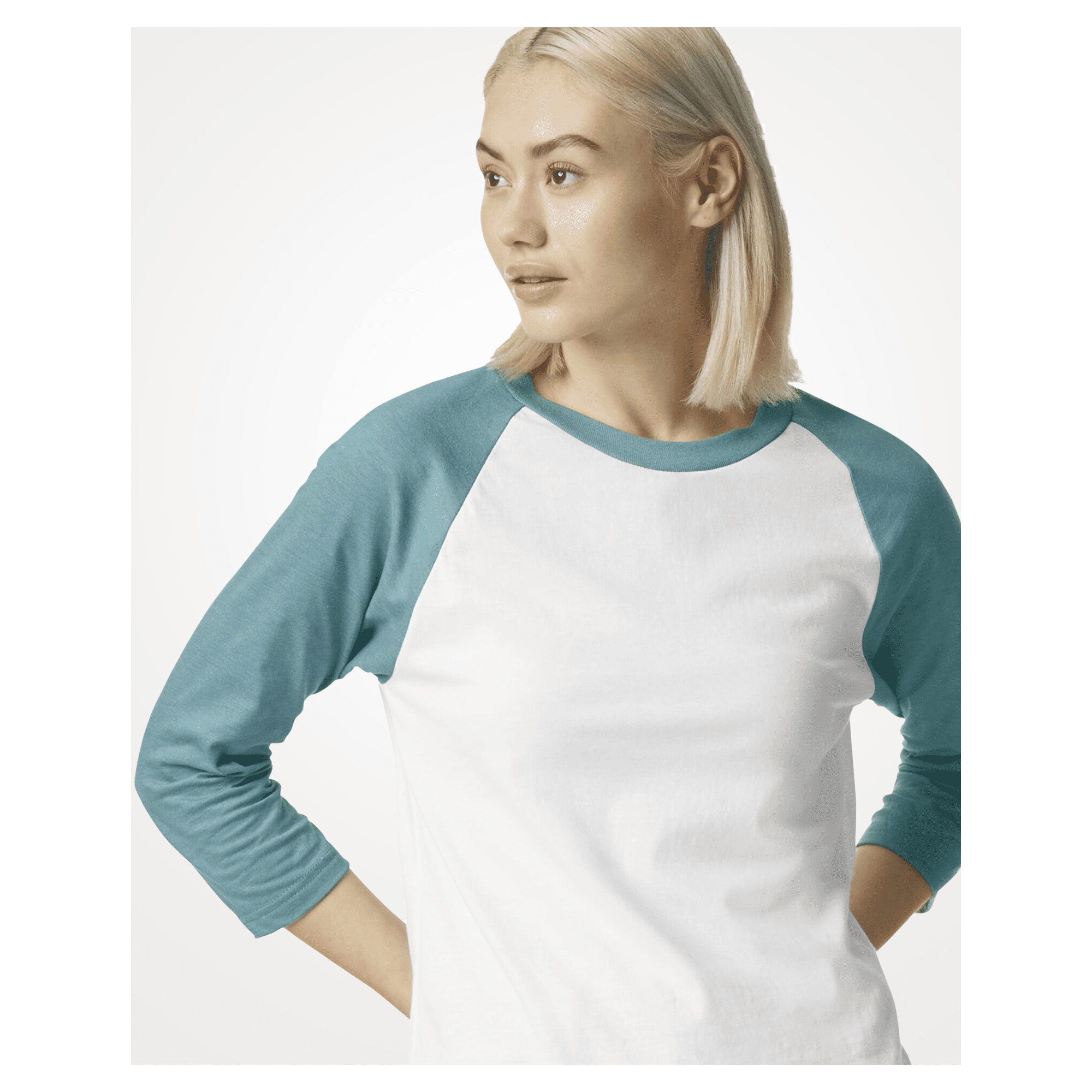 2003CVC American Apparel CVC Unisex Raglan T-shirt - Image 23