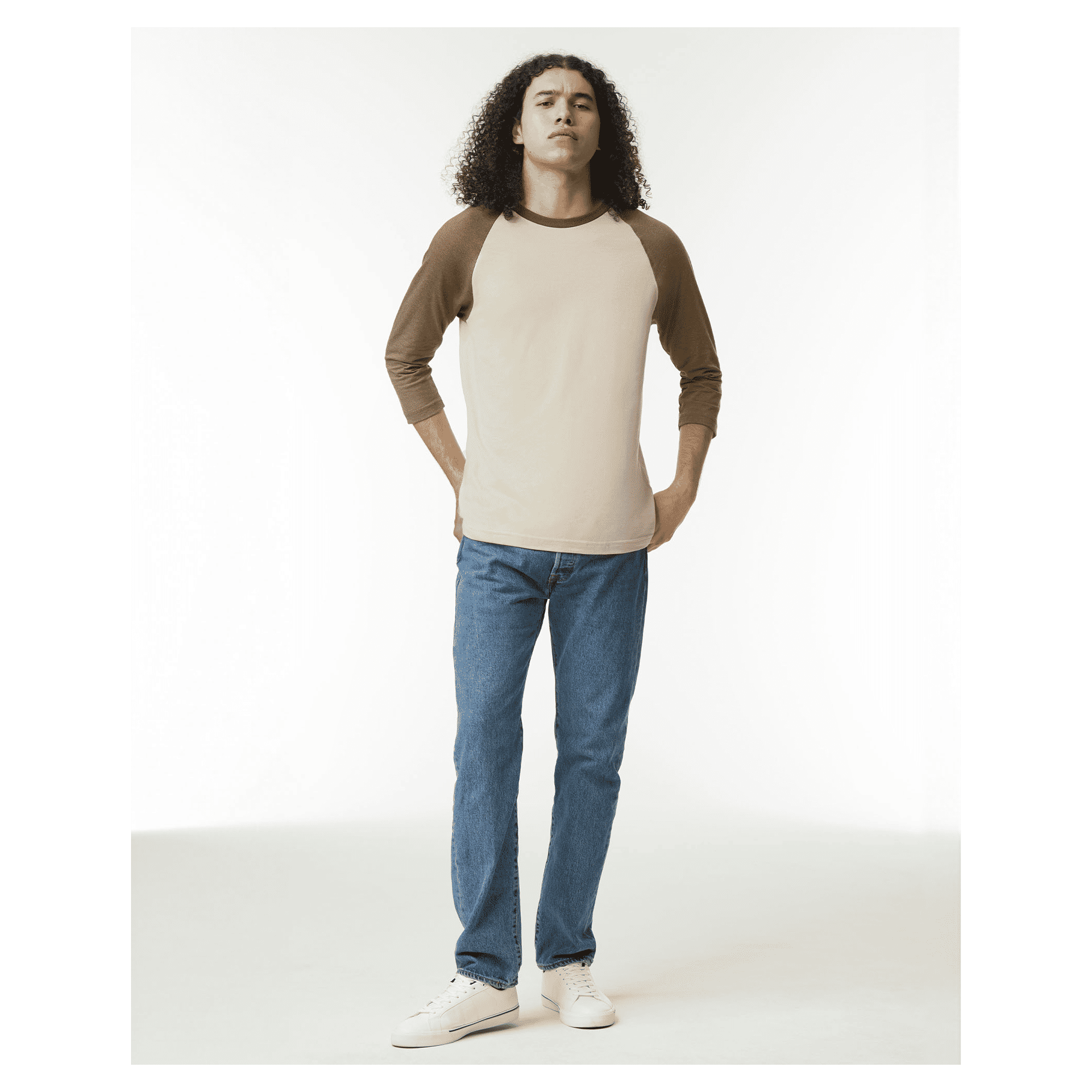 2003CVC American Apparel CVC Unisex Raglan T-shirt - Image 4