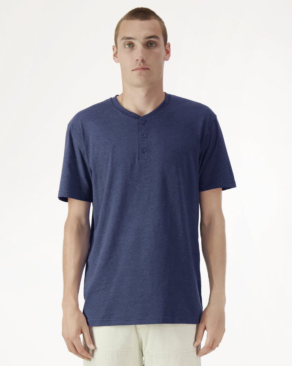 2004CVC American Apparel CVC Unisex Henley T-shirt - Image 6