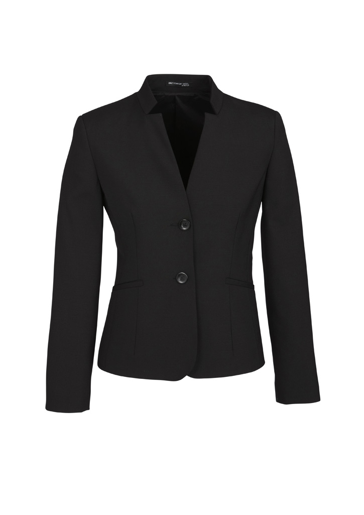 Womens Comfort Wool Stretch Short Jacket with Reverse Lapel - Image 12