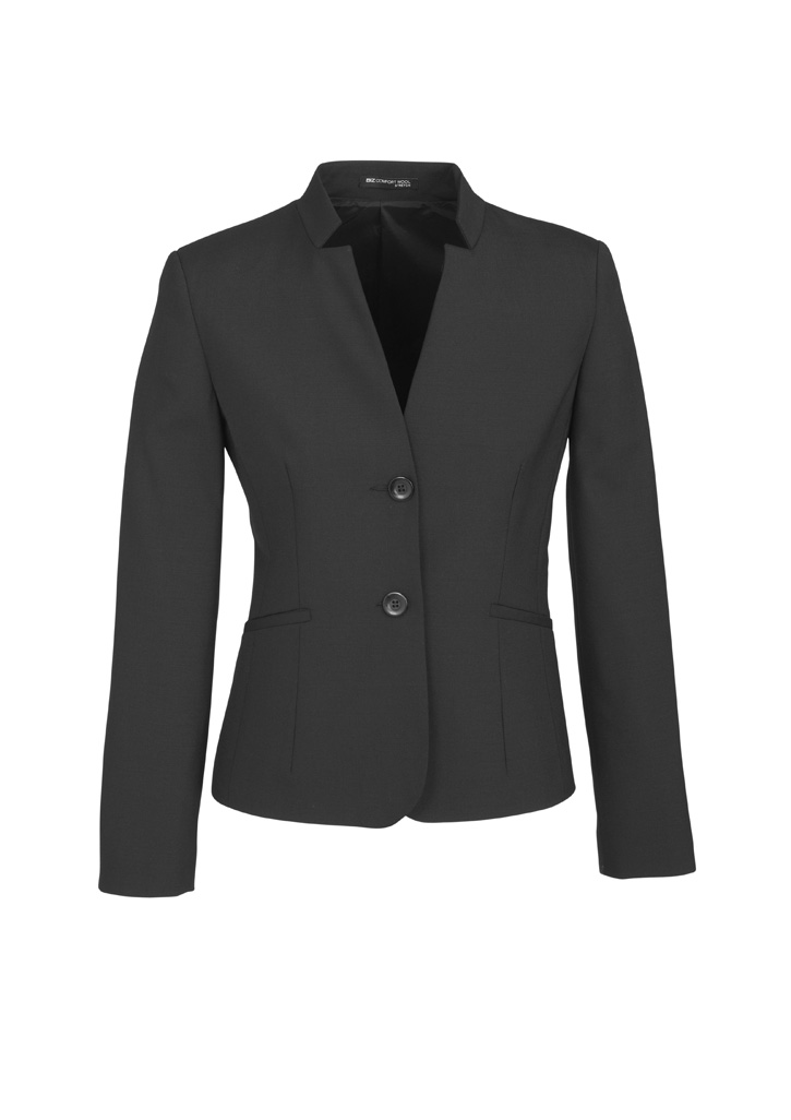 Womens Comfort Wool Stretch Short Jacket with Reverse Lapel - Image 14