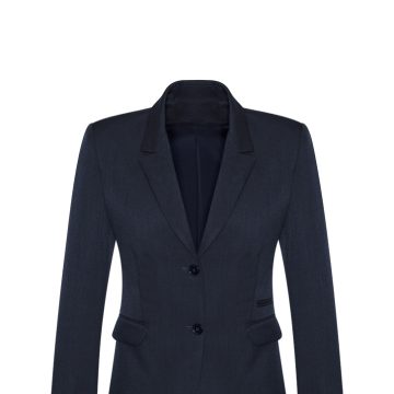 Womens Comfort Wool Stretch 2 Button Mid Length Jacket