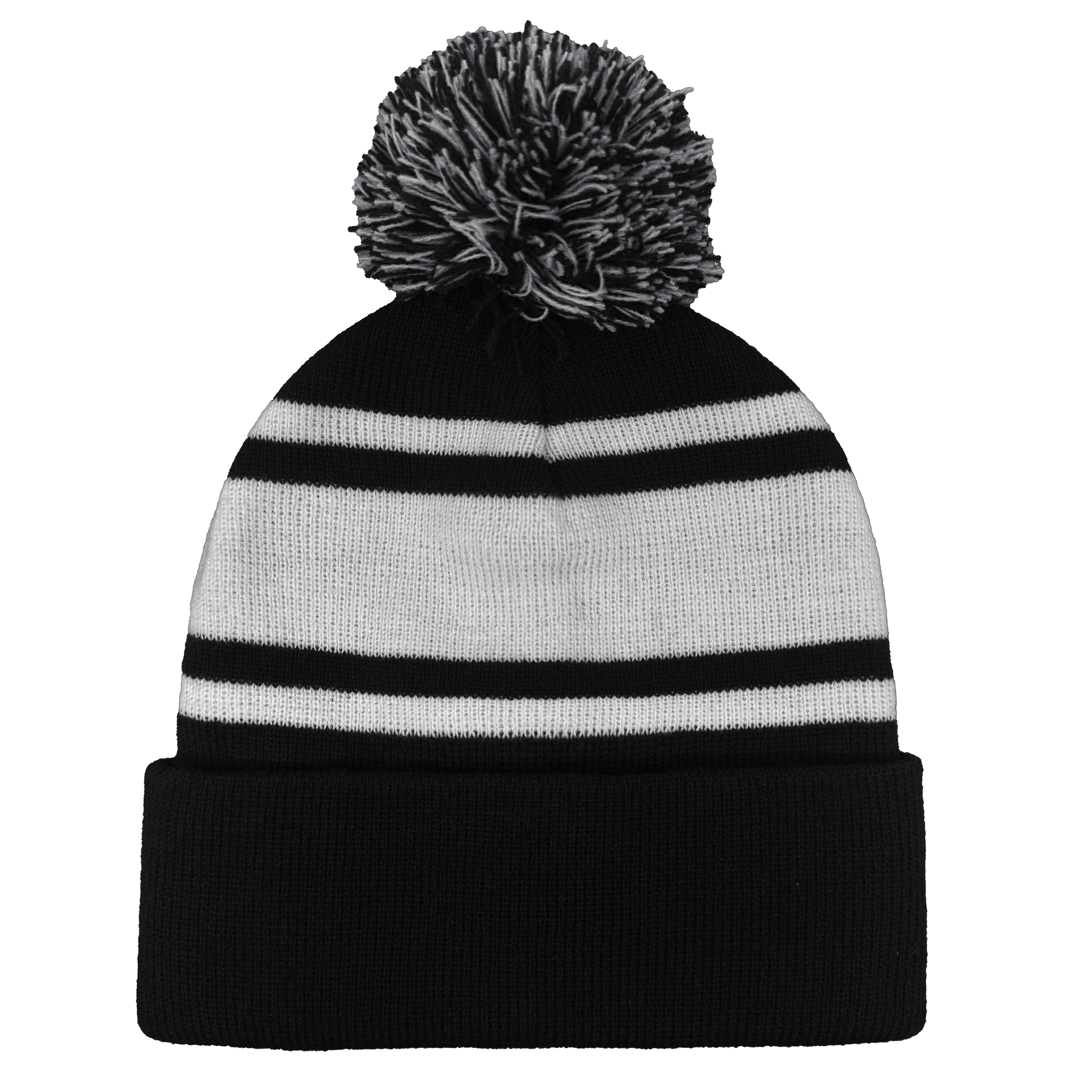 B1900 Headwear24 Cuffed Knitted Pom Pom Beanie - Image 3