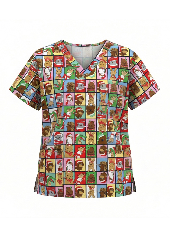 Unisex Christmas Scrub Top - Image 15