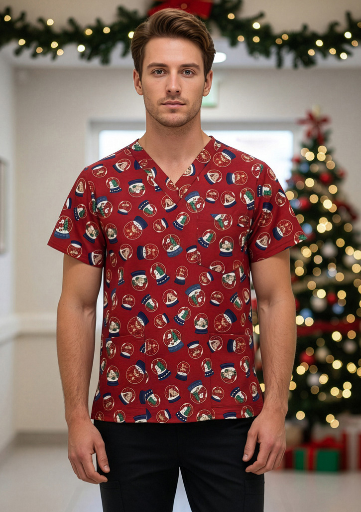 Unisex Christmas Scrub Top - Image 17