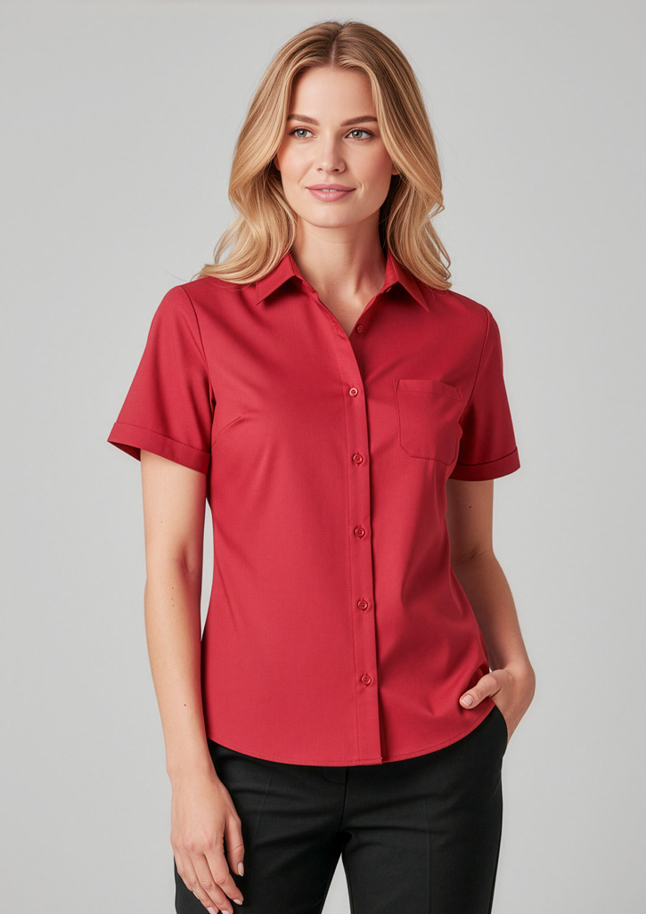 Womens Florence Plain Short Sleeve Shirt - Image 39