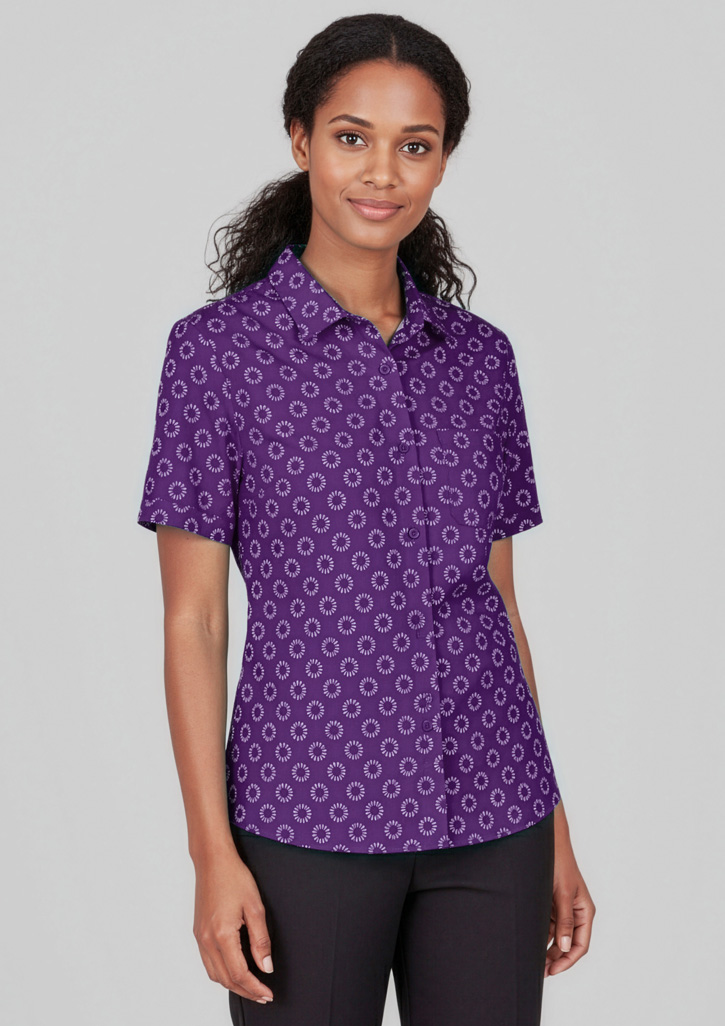 Womens Florence Daisy Print Short Sleeve Shirt - Image 21