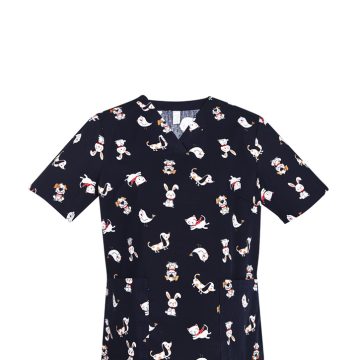 Womens Printed Best Friends Scrub Top