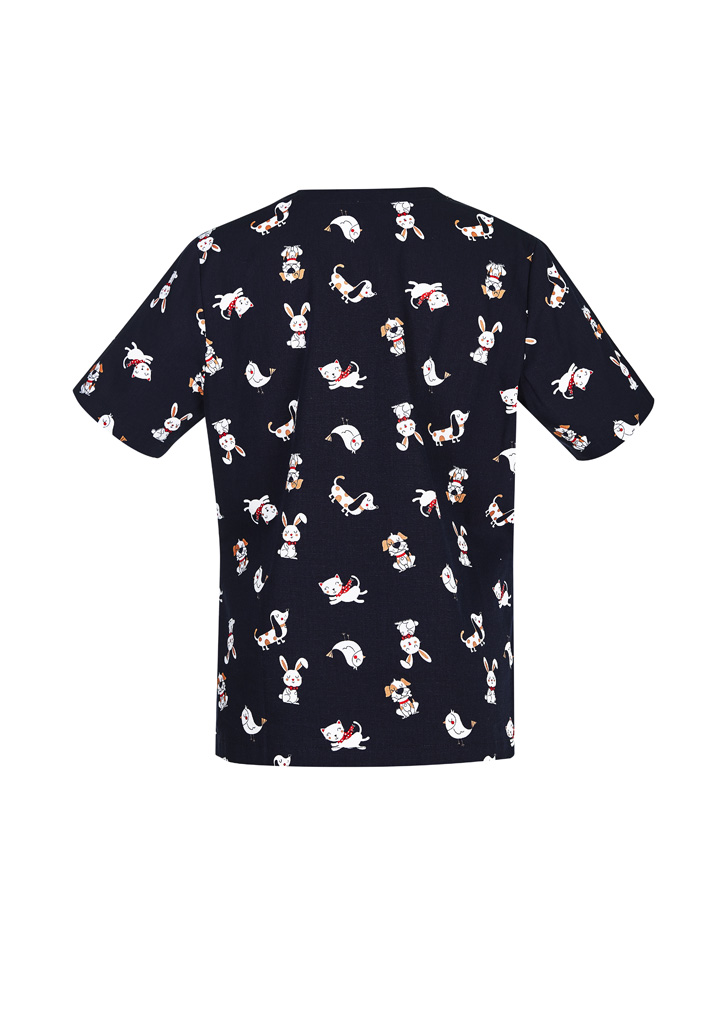 Womens Printed Best Friends Scrub Top - Image 5