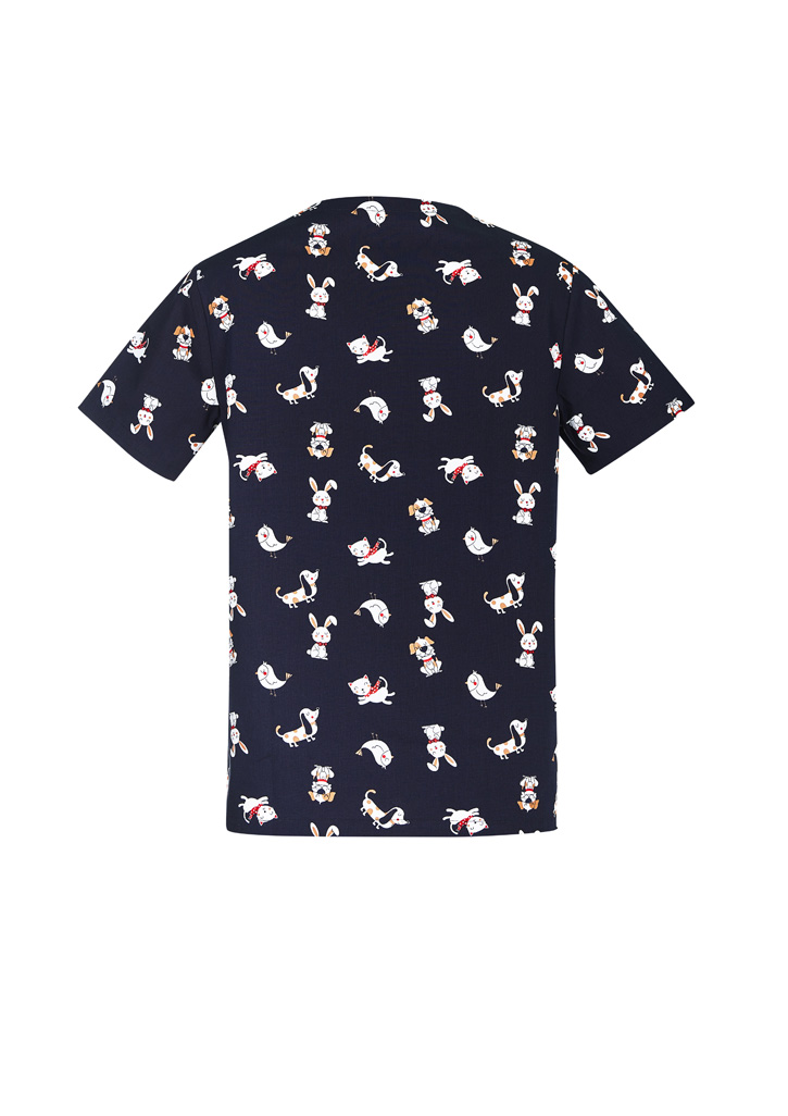 Mens Printed Best Friends Scrub Top - Image 5