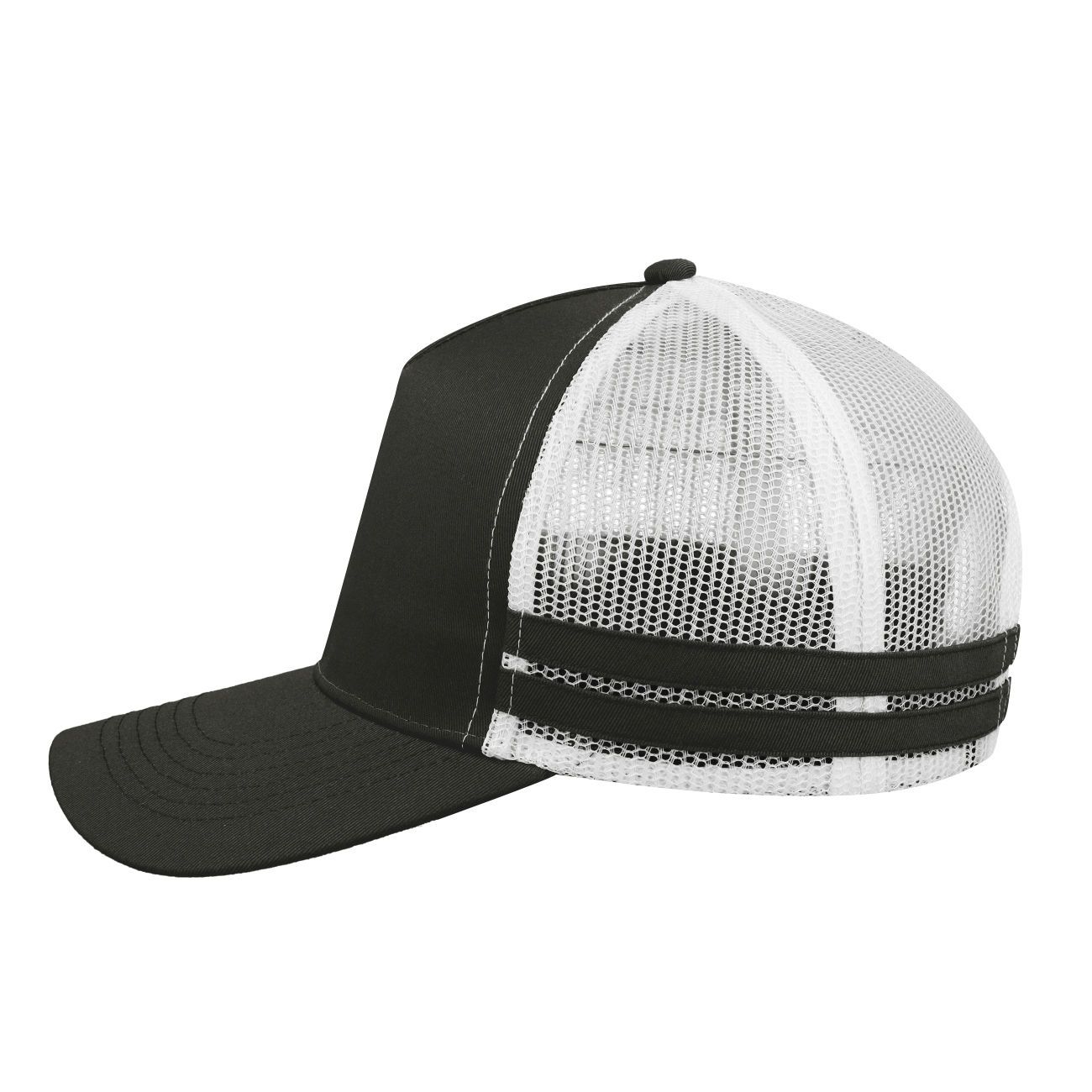 F24503 Headwear24 Striped Trucker Cap - Image 5