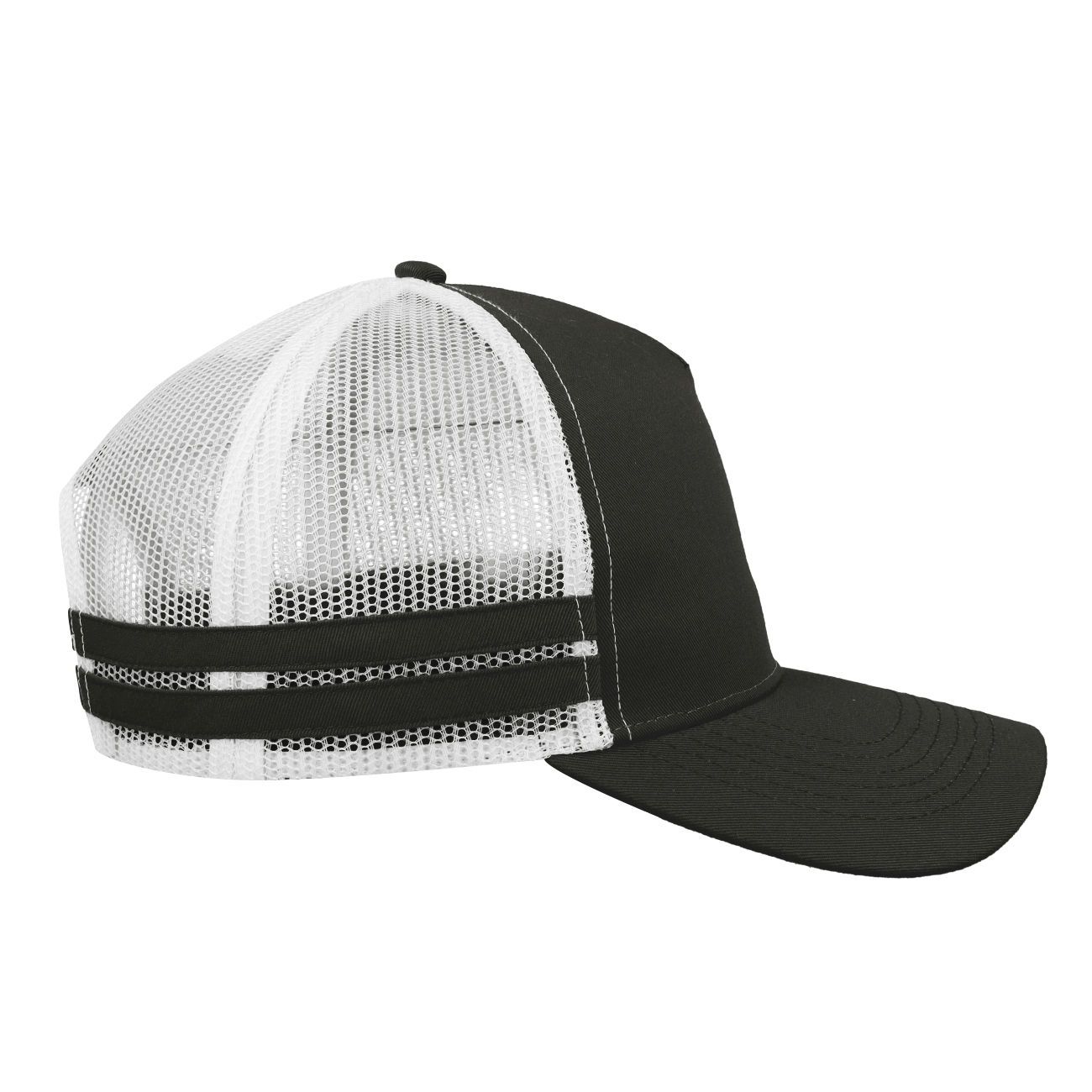 F24503 Headwear24 Striped Trucker Cap - Image 6