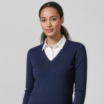 Womens V-Neck Knit Pullover