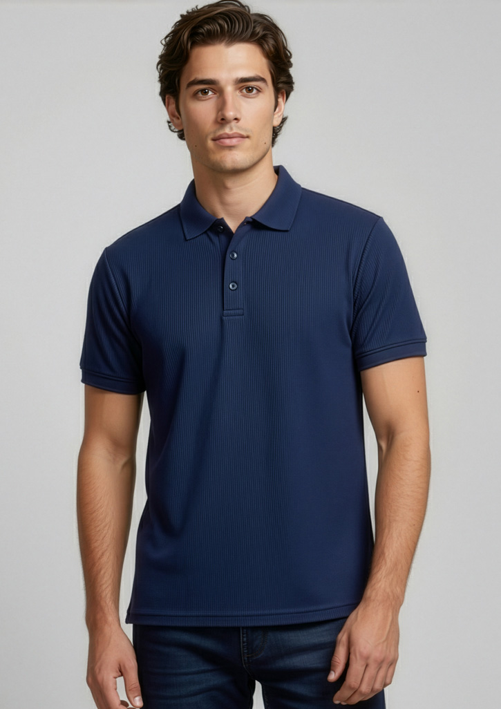 Mens Micro Waffle Short Sleeve Polo - Image 10