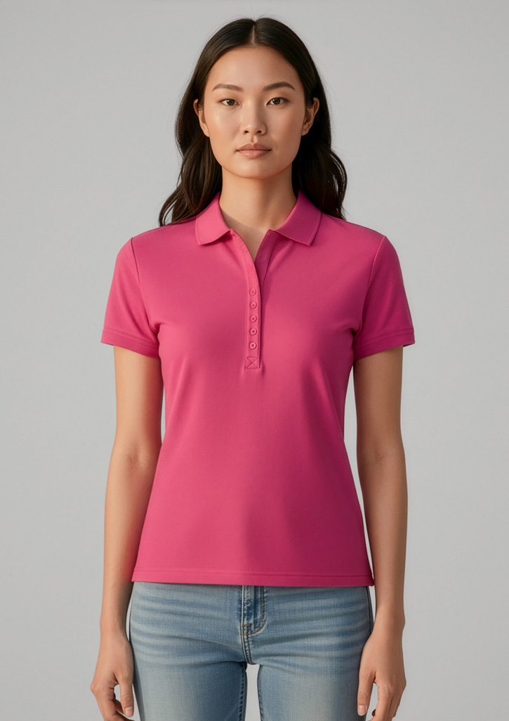 Womens Crew Short Sleeve Polo - Image 47