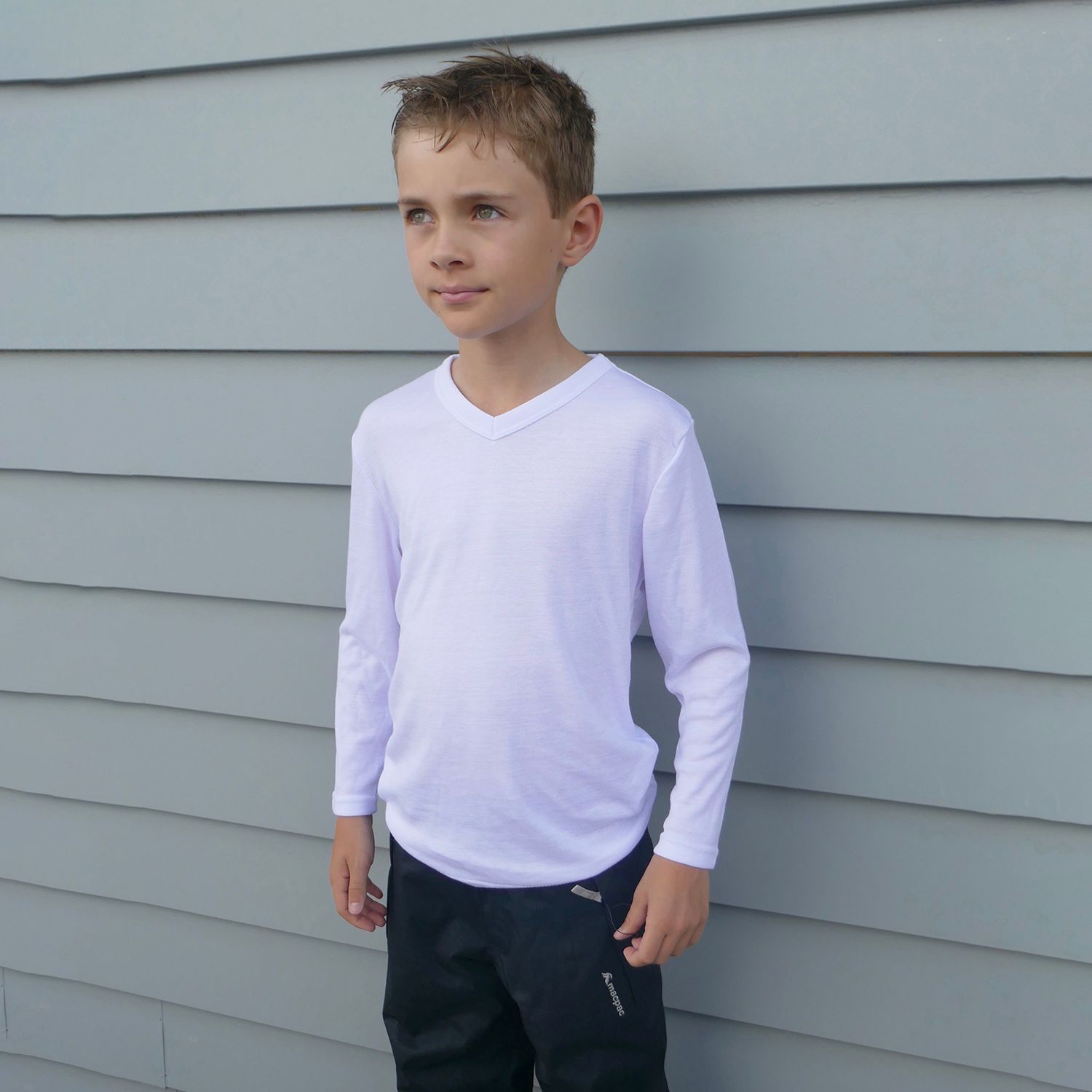 R455B Work-Guard Youth Longsleeve V-Neck Thermal - Image 3