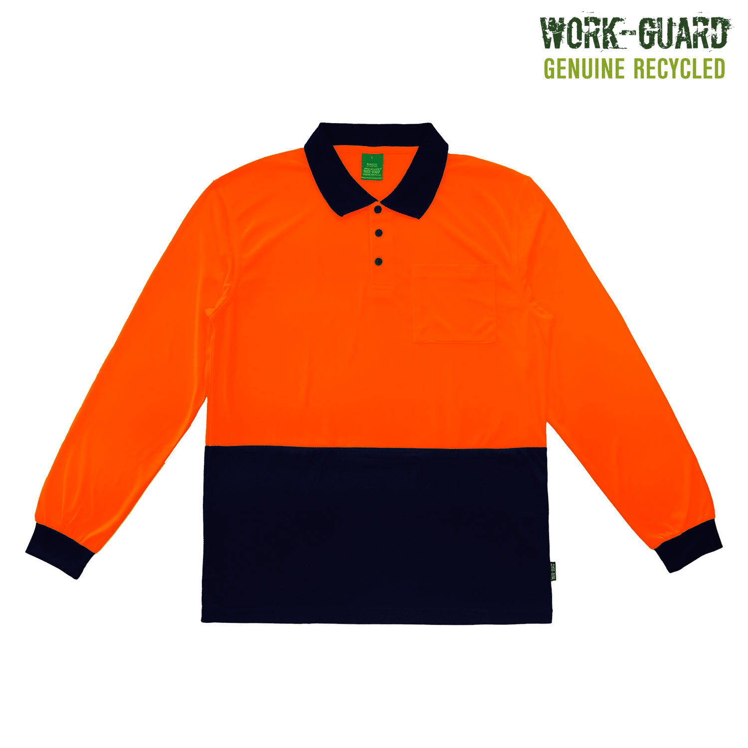 R482X Work-Guard Recycled Hi Vis Longsleeve Polo - Image 4