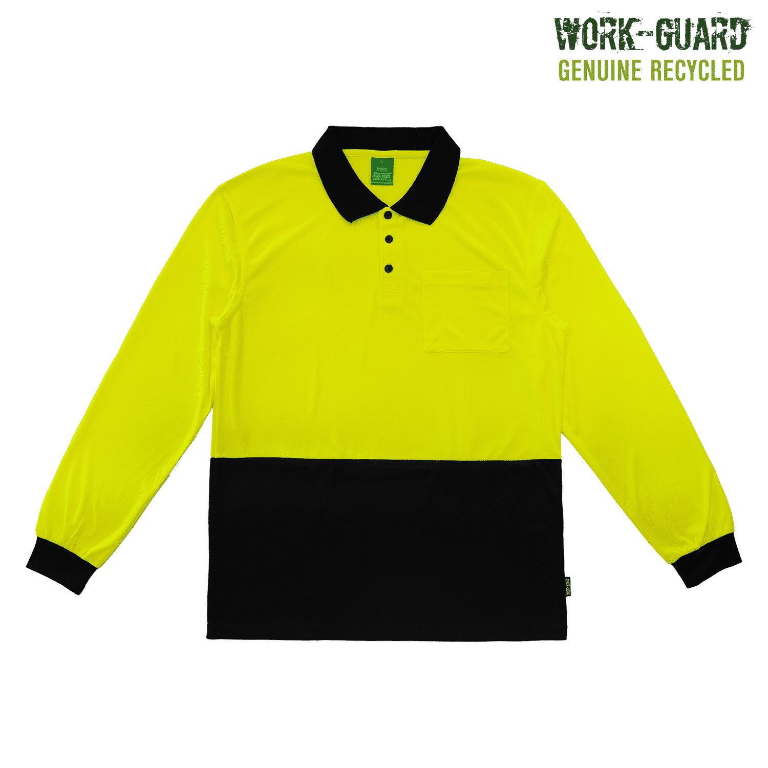 R482X Work-Guard Recycled Hi Vis Longsleeve Polo - Image 6