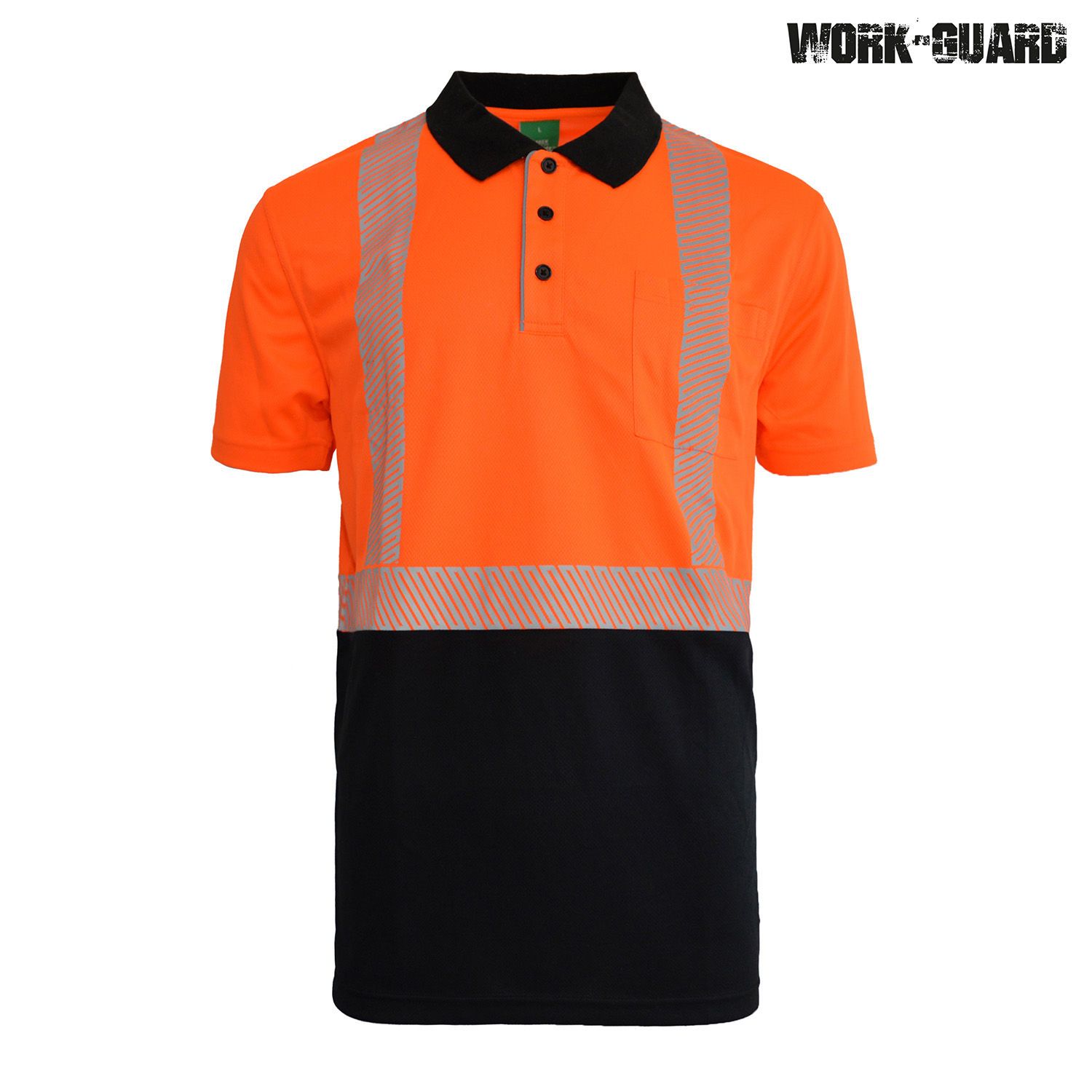 R485X Work-Guard Recycled Hi Vis Short Sleeve Day/Night Polo - Image 4