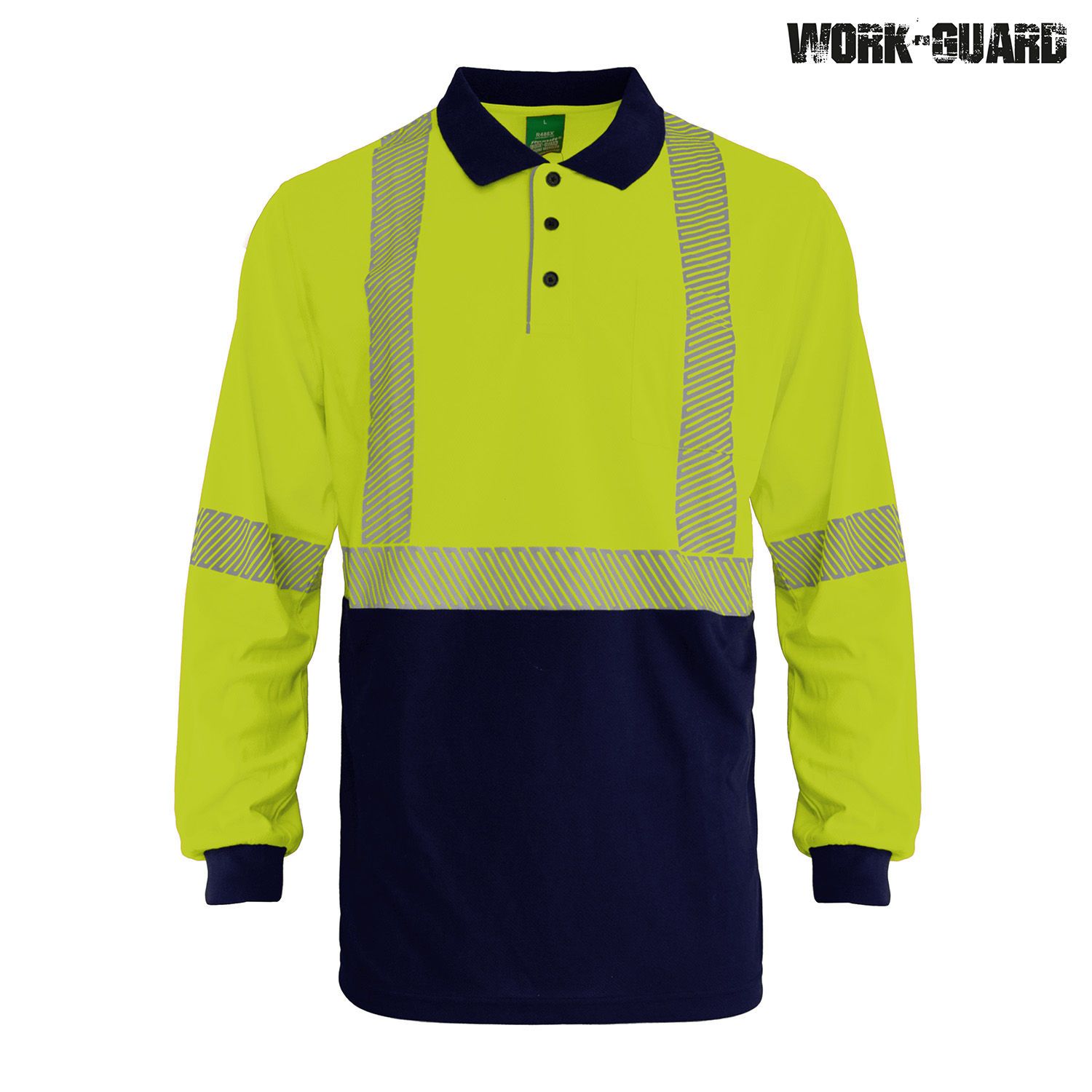 R486X Work-Guard Recycled Hi Vis Long Sleeve Day/Night Polo - Image 10