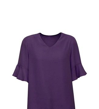 Womens Aria Fluted Sleeve Blouse