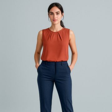 Womens Cool Stretch Tapered Leg Adjustable Waist Pant