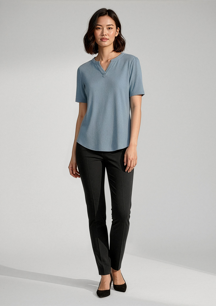 Womens Ruche Short Sleeve Blouse - Image 12