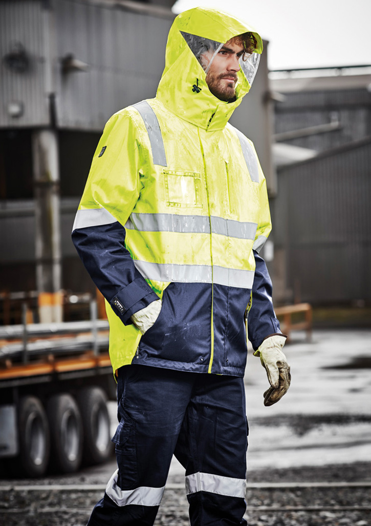 Mens Hi Vis 4 In 1 Waterproof Jacket - Image 12