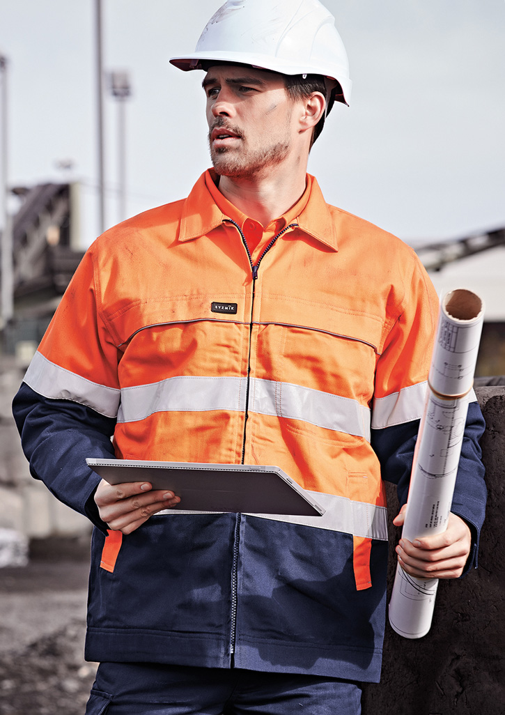 Mens Hi Vis Cotton Drill Jacket - Image 9