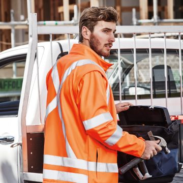 Unisex Hi Vis X Back 2 In 1 Softshell Jacket