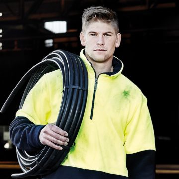 Unisex Hi Vis 1/2 Zip Polar Fleece Pullover