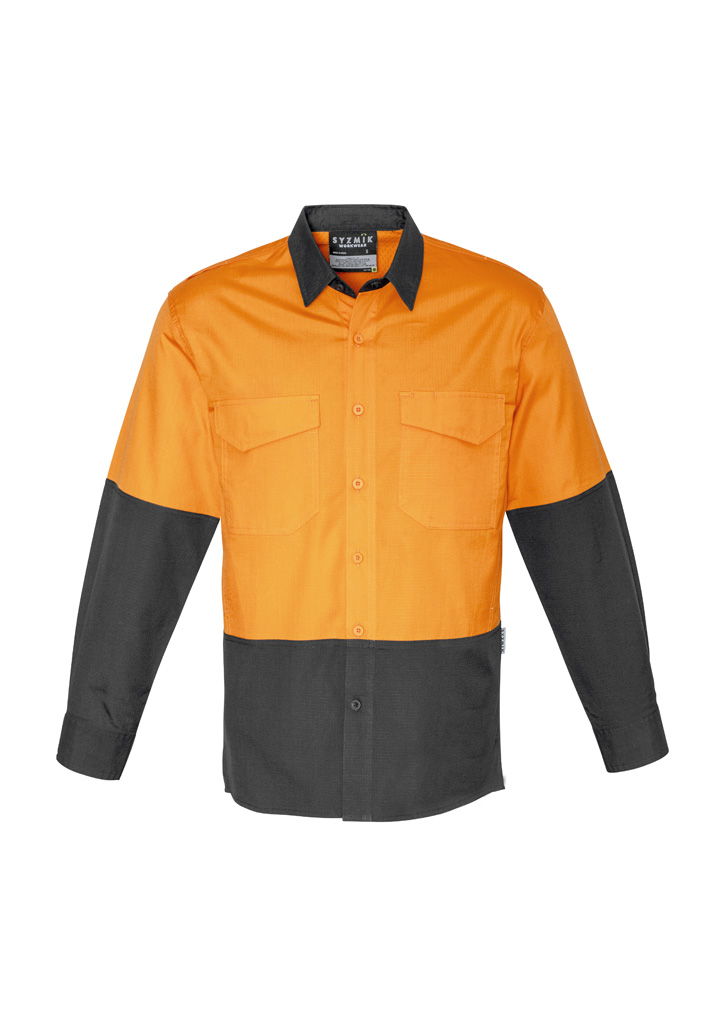 Mens Rugged Cooling Hi Vis Long Sleeve Shirt - Image 12