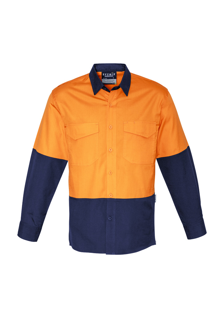 Mens Rugged Cooling Hi Vis Long Sleeve Shirt - Image 14