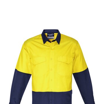 Mens Rugged Cooling Hi Vis Long Sleeve Shirt