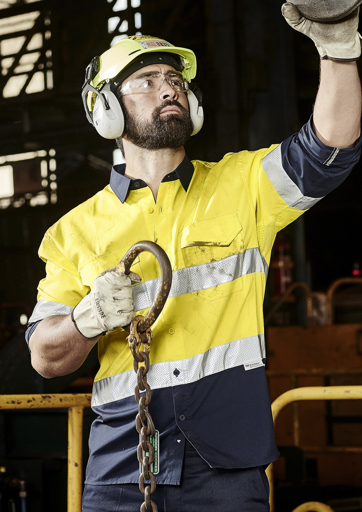 Mens Rugged Cooling Hi Vis Taped Long Sleeve Shirt