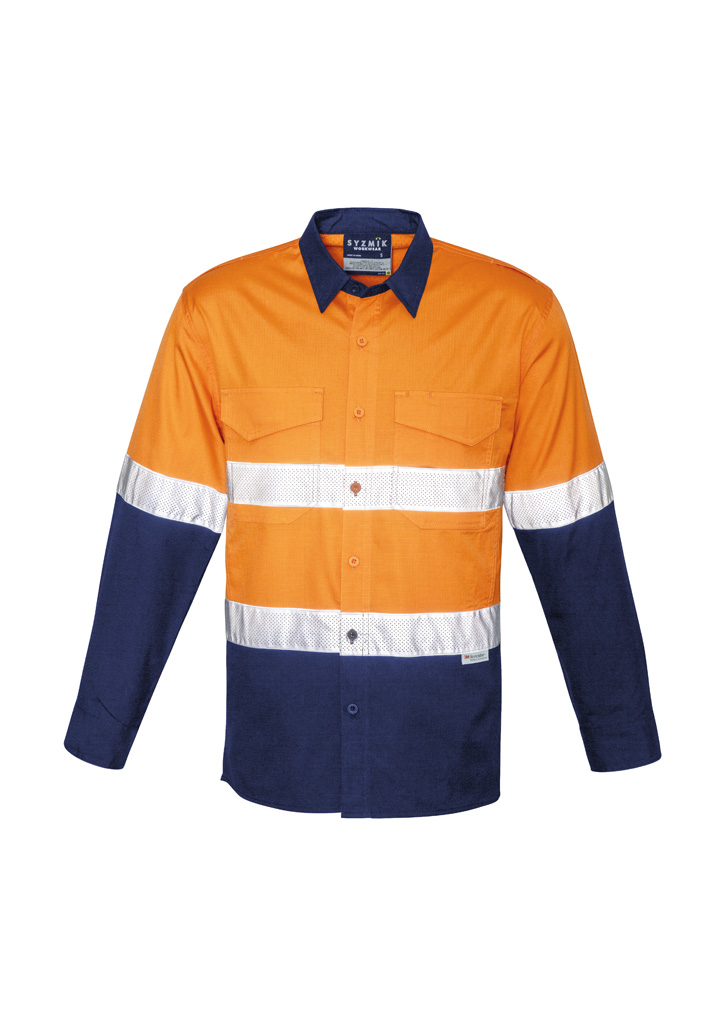 Mens Rugged Cooling Hi Vis Taped Long Sleeve Shirt - Image 15