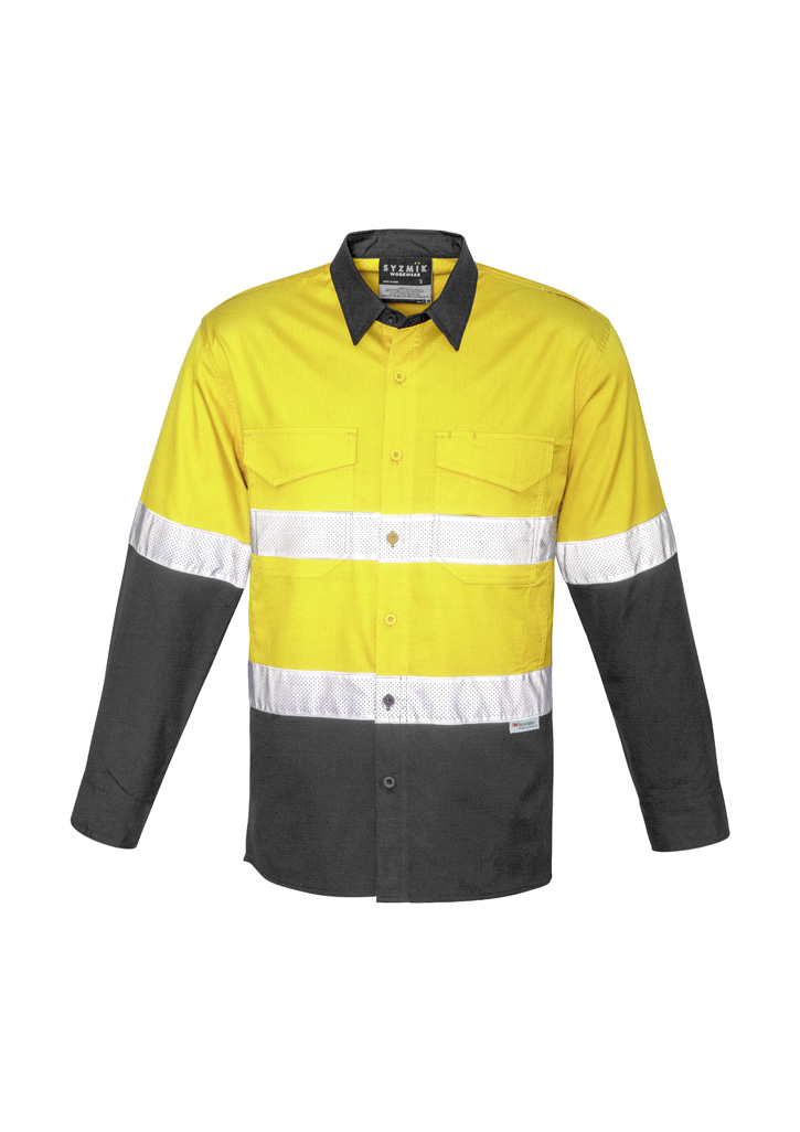 Mens Rugged Cooling Hi Vis Taped Long Sleeve Shirt - Image 20