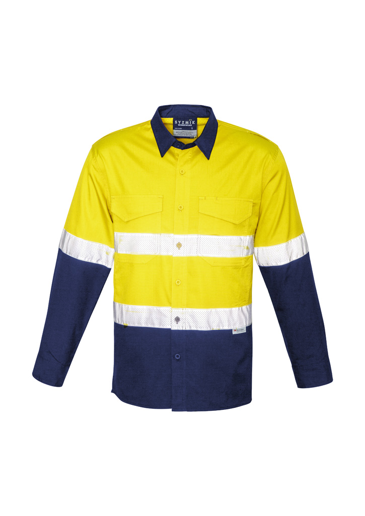 Mens Rugged Cooling Hi Vis Taped Long Sleeve Shirt - Image 13