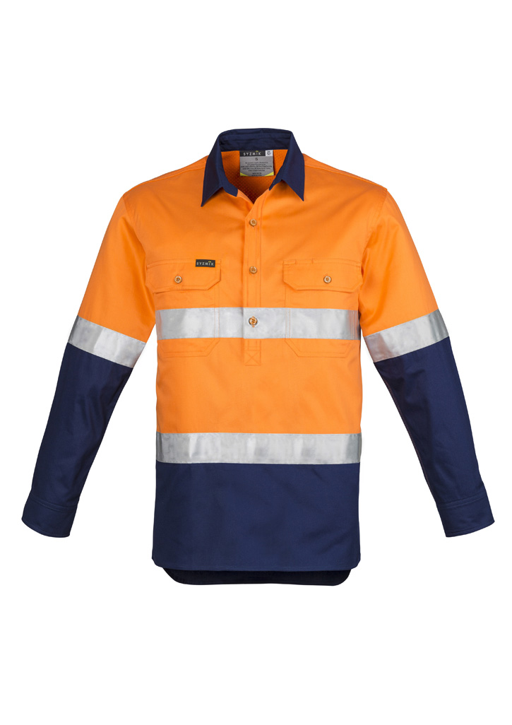 Mens Closed Front Long Sleeve Shirt - Hoop Taped - Image 8