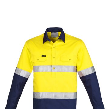 Mens Closed Front Long Sleeve Shirt - Hoop Taped