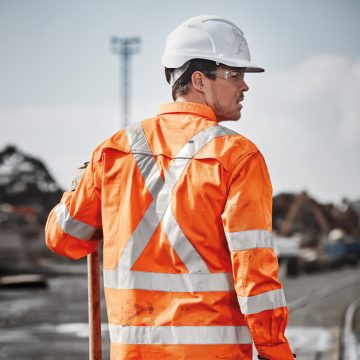 Mens Hi Vis X Back Taped Long Sleeve Shirt