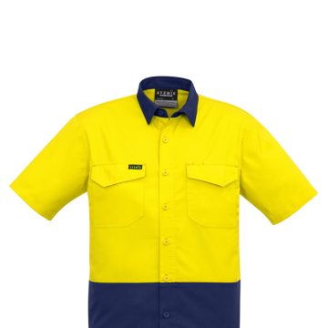 Mens Rugged Cooling Hi Vis Short Sleeve Shirt